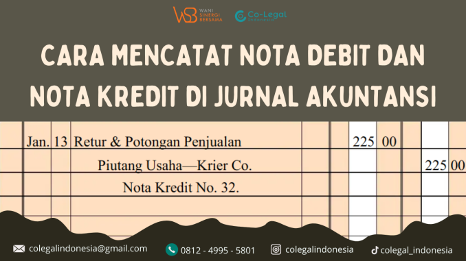 cara mencatat nnota debit dan